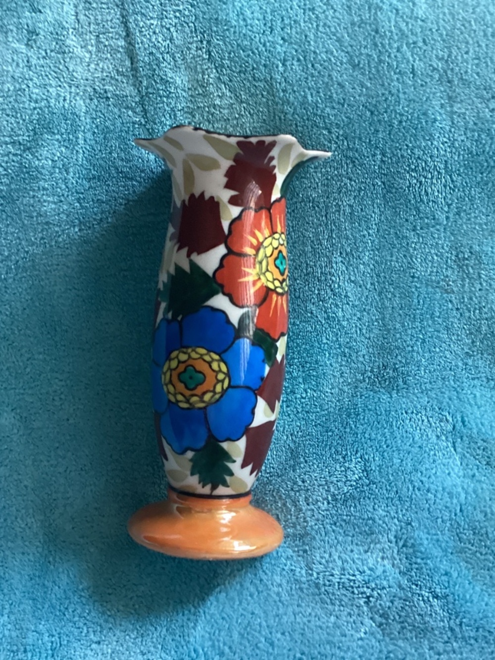 VINTAGE COLORFUL LUSTERWARE FLORAL BUD VASE - Picture 2 of 11